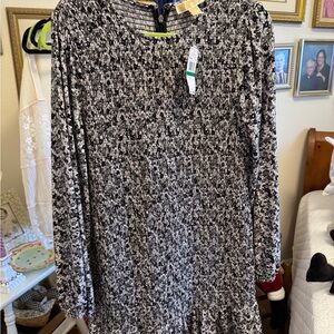 MICHAEL Michael Kors Black and White Midi Dress